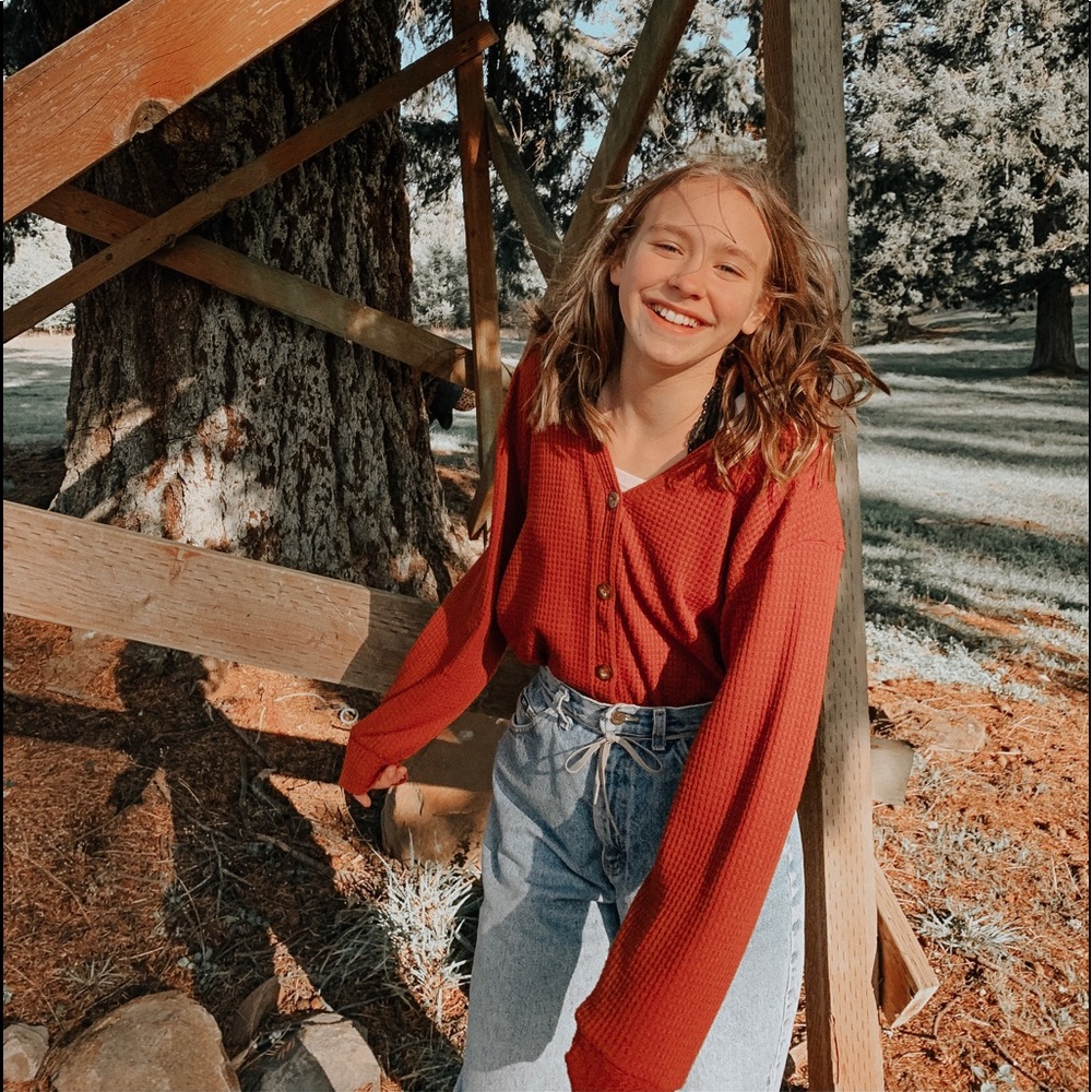 burgundy shirt